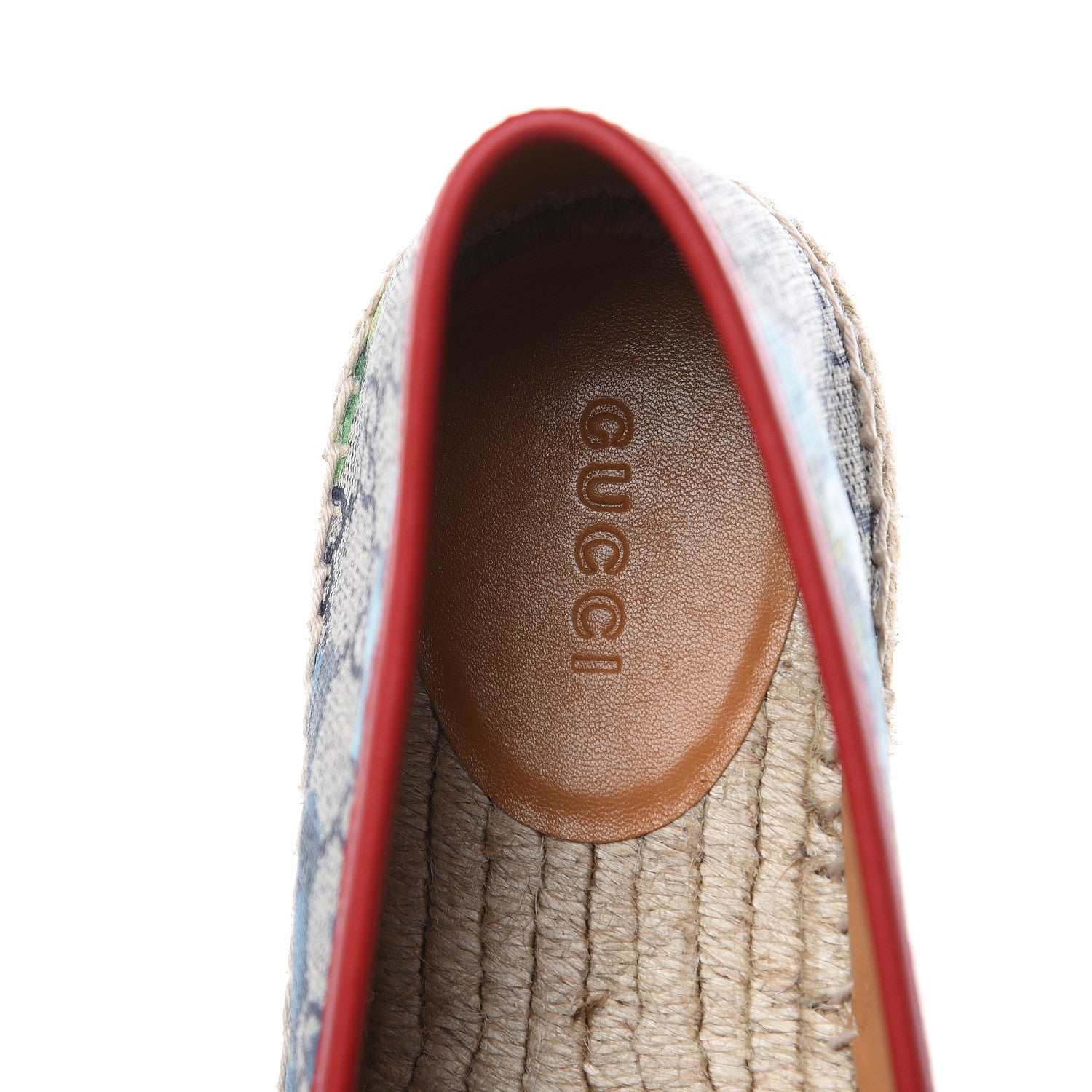 Gucci GG Supreme Monogram Blooms Espadrilles 39 Beige Blue Navy Hibiscus Red 7 of 9