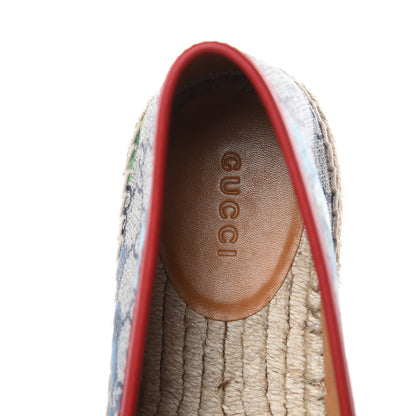 Gucci GG Supreme Monogram Blooms Espadrilles 39 Beige Blue Navy Hibiscus Red 7 of 9