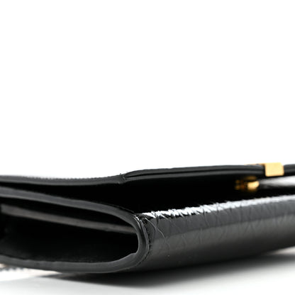 Saint Laurent Embossed Monogram Chain Wallet Black 9 of 15