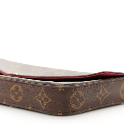 Louis Vuitton Monogram Pochette Felicie Chain Wallet Fuchsia 10 of 11