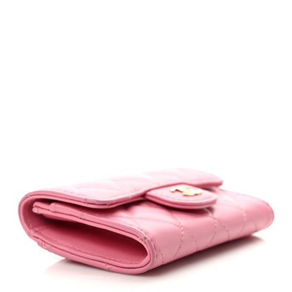 Chanel Lambskin Quilted Flap Card Holder Wallet Pink 5 of 10