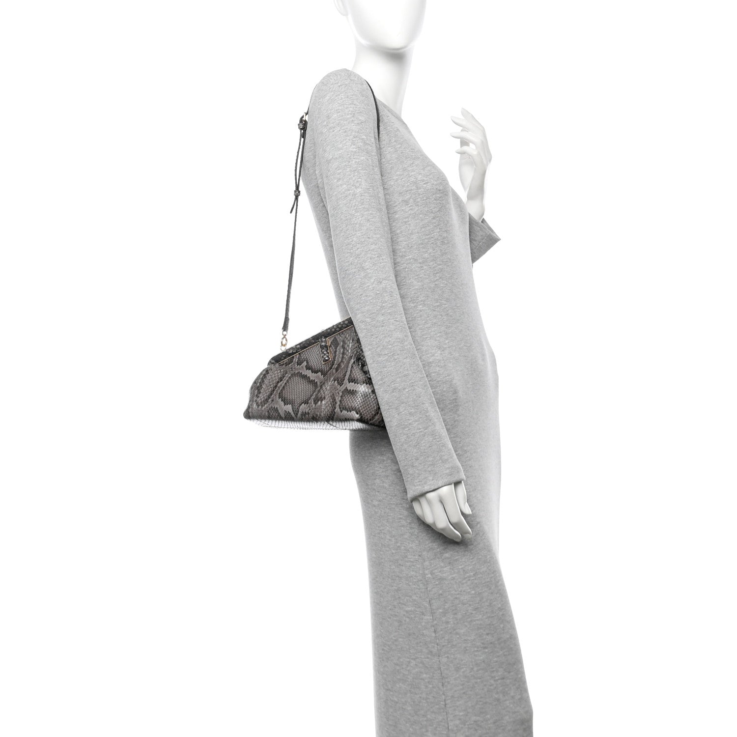 Fendi Snakeskin Small Fendi First Dark Grey 2 of 10