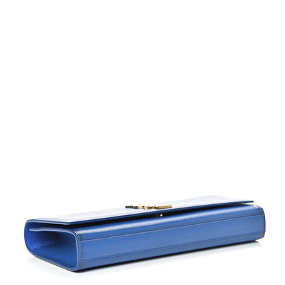 Saint Laurent Grain De Poudre Classic Monogram Cassandre Clutch Royal Blue 3 of 11