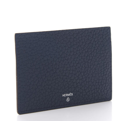 Hermes Togo Crocodile Bear Petit H Card Case Bleu Nuit Black Ultraviolet 3 of 6