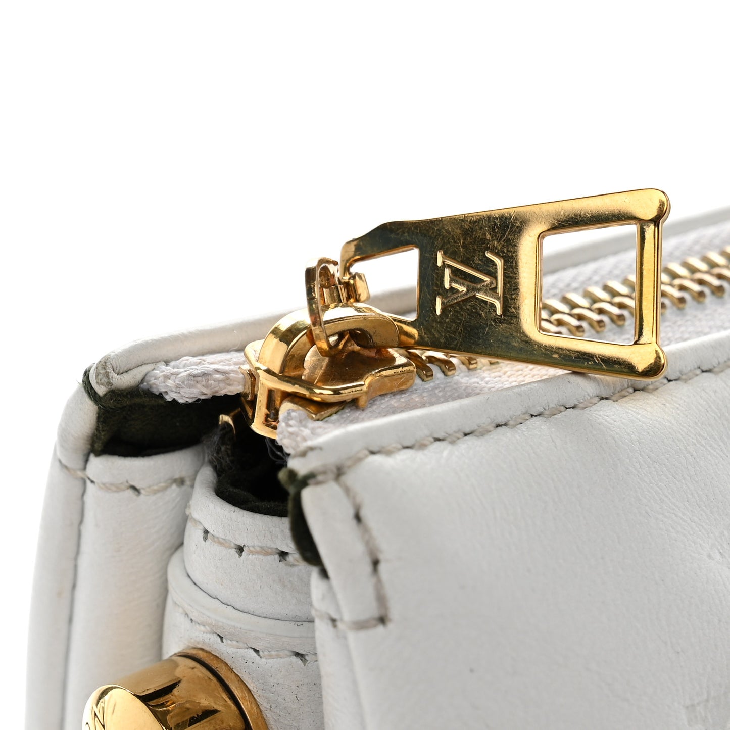 Lambskin Embossed Monogram Coussin BB White