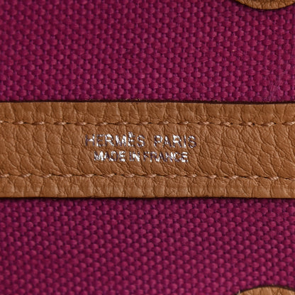 Hermes Toile Militaire Vache Country Garden Party 30 TPM Rose Pourpre Chai 6 of 11