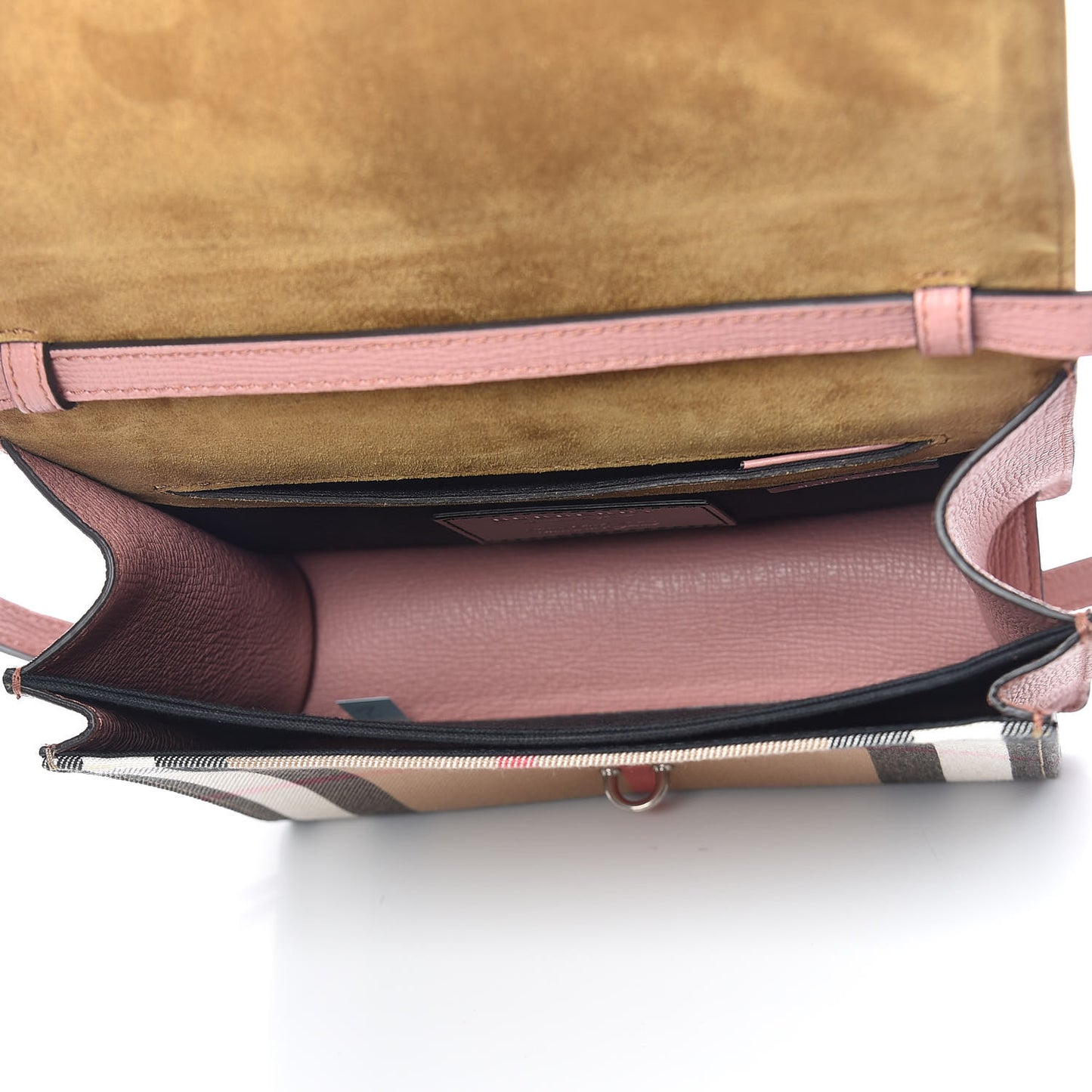 Derby Calfskin House Check Small Macken Crossbody Bag Dusty Rose