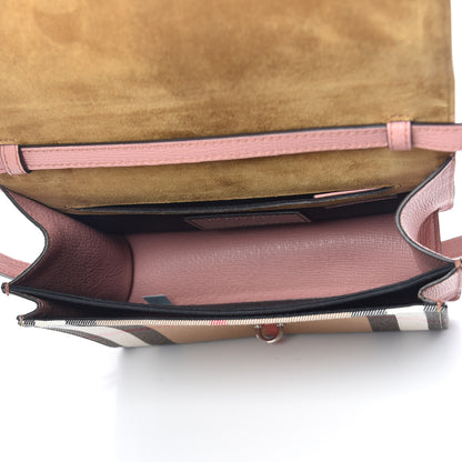Burberry Derby Calfskin House Check Small Macken Crossbody Bag Dusty Rose 7 of 10