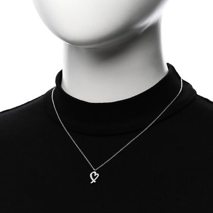 Tiffany 18K White Gold Diamond Mini Paloma Picasso Loving Heart Pendant Necklace 2 of 5