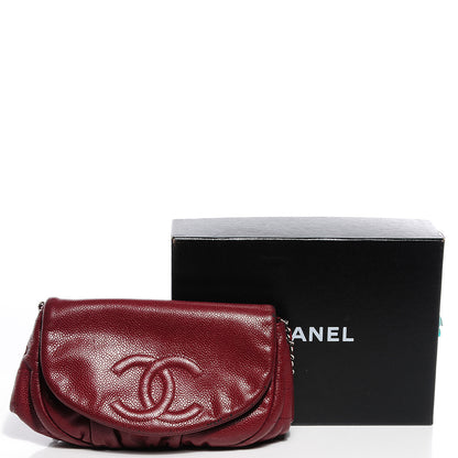 Chanel Caviar Half Moon Wallet On Chain WOC Dark Red 5 of 10