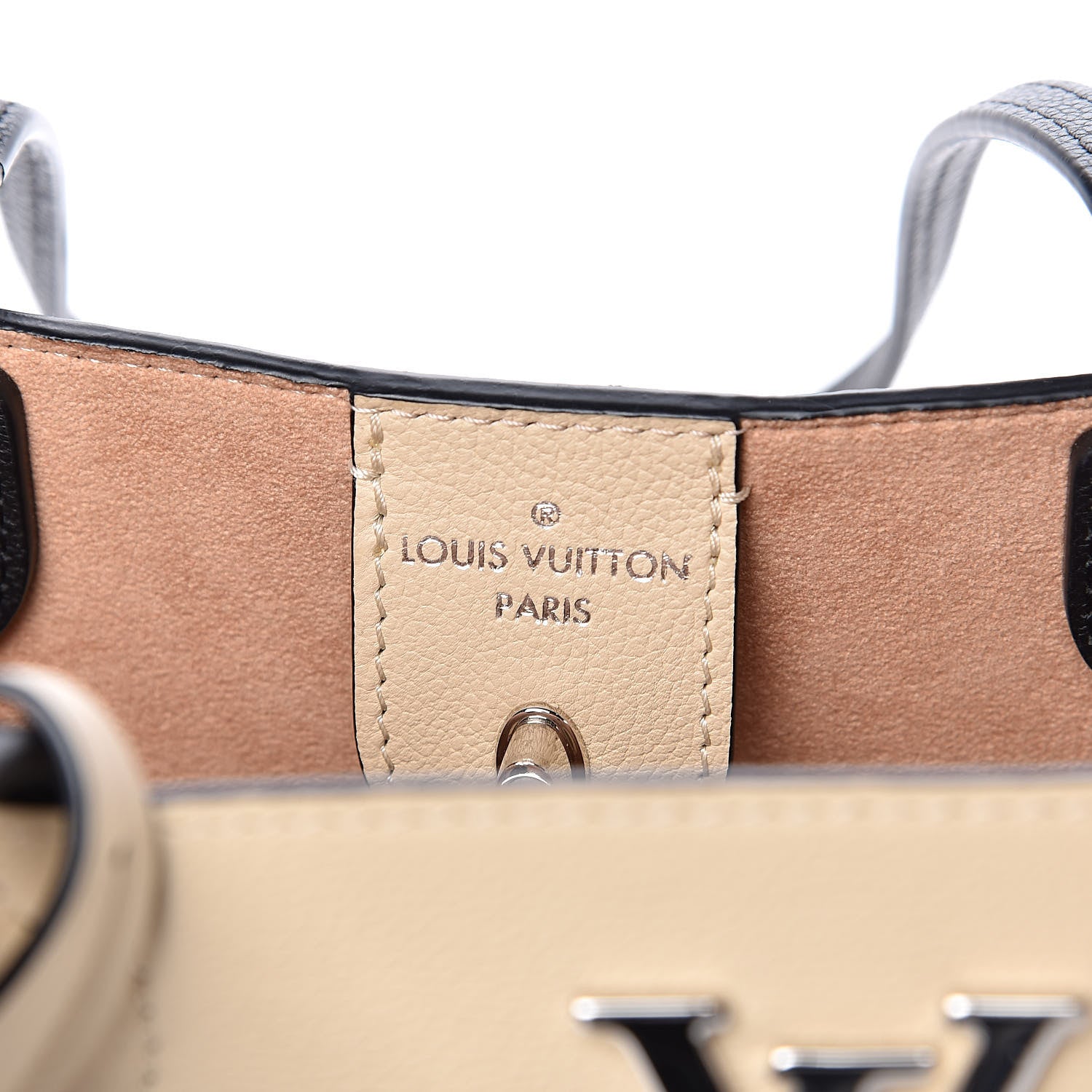 Louis Vuitton Calfskin Lockme Go Tote Black Vanilla 6 of 12