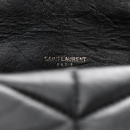 Saint Laurent Calfskin Quilted Toy Loulou Puffer Monogram Monochrome Chain Satchel Black 5 of 10