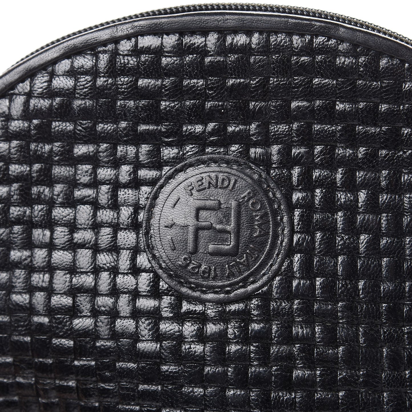 Calfskin Woven Crossbody Black