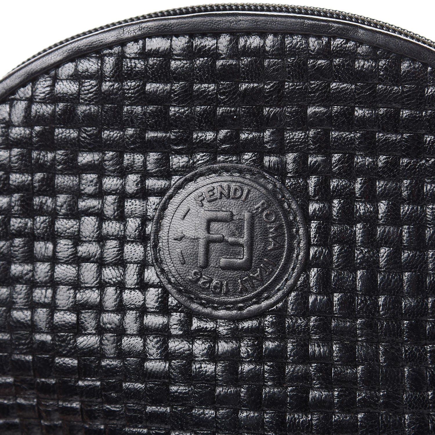 Fendi Calfskin Woven Crossbody Black 10 of 12