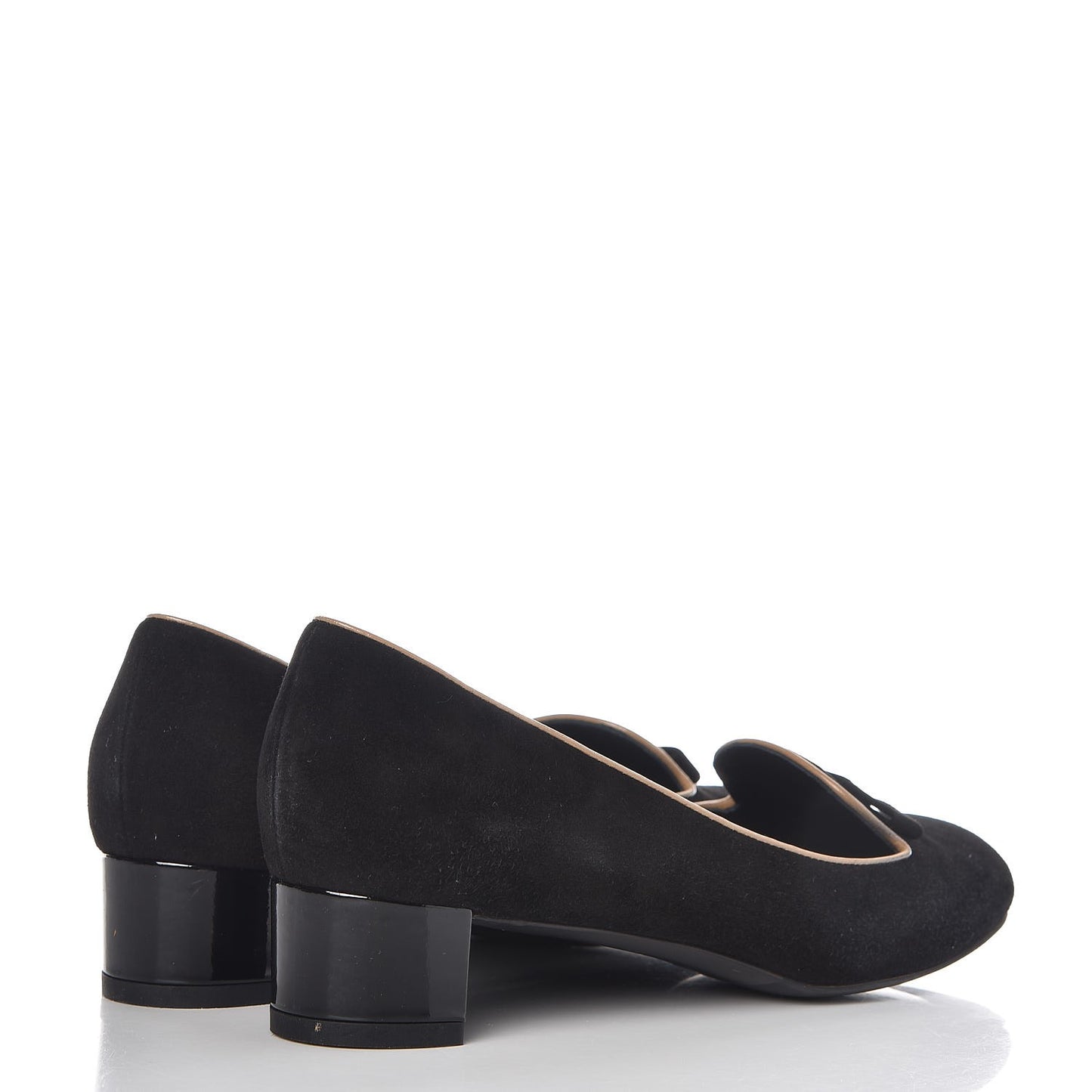 Suede Uniformes Bow Pumps 36.5 Black