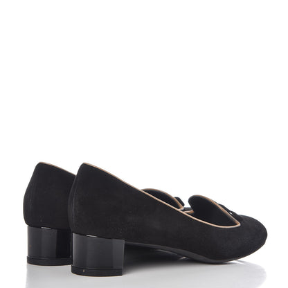 Louis Vuitton Suede Uniformes Bow Pumps 36.5 Black 4 of 10
