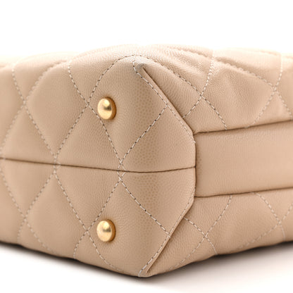 Chanel Shiny Caviar Quilted Chain Handle Shopping Tote Beige 11 of 12