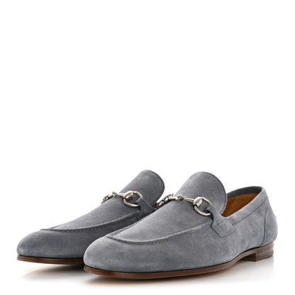 Gucci Suede Horsebit Mens Jordaan Loafers 8.5 Foggy Grey 4 of 11