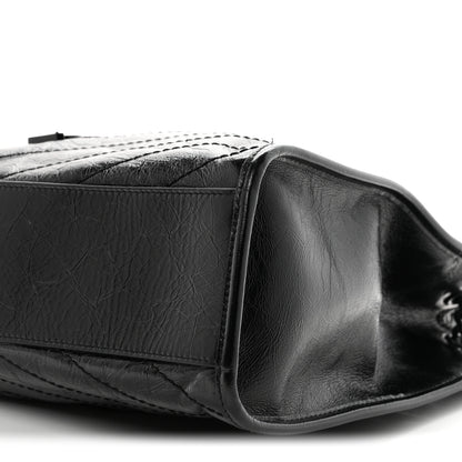 Saint Laurent Crinkled Calfskin Matelasse Monogram Medium Niki Shopper Tote Black 10 of 10
