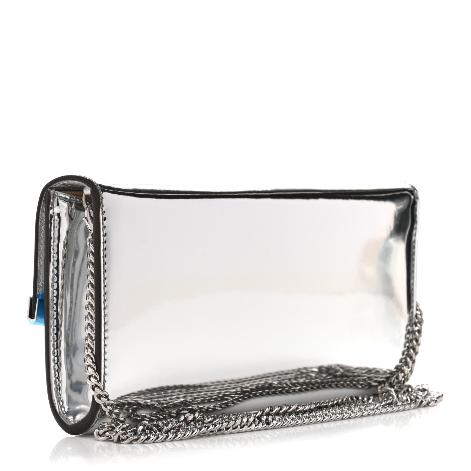 Jimmy Choo Metallic Mirror Fabric Emmie Clutch Bag Silver 3 of 11