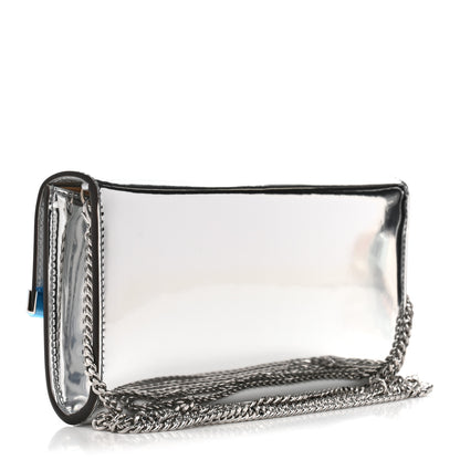 Jimmy Choo Metallic Mirror Fabric Emmie Clutch Bag Silver 3 of 11