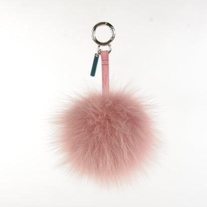 Fendi Fox Fur Vitello Elite Pom Pom Bag Charm Rosa 3 of 6