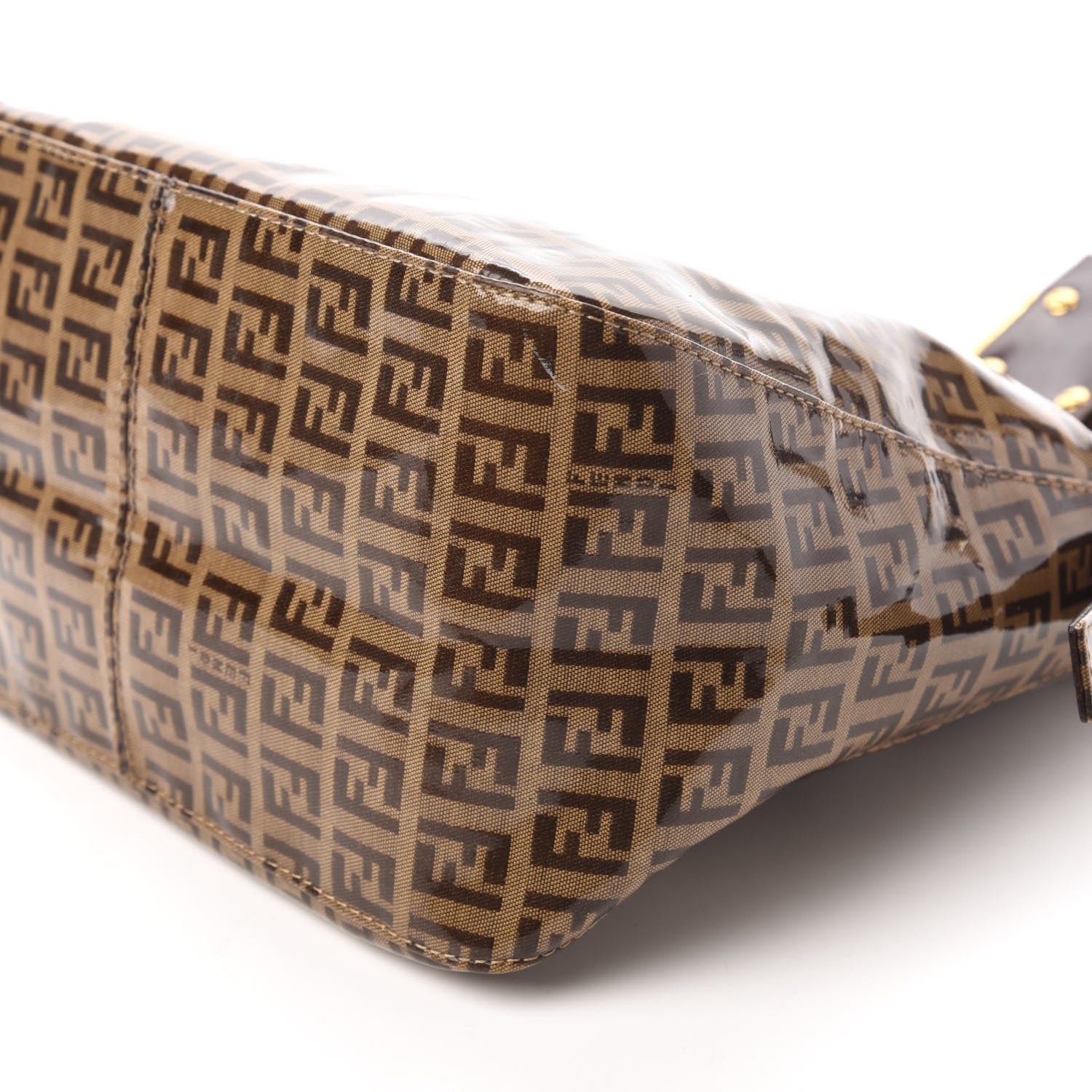 Fendi Vinyl Zucchino Shoulder Bag Tobacco 7 of 10