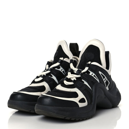 Louis Vuitton Calfskin Technical Nylon LV Archlight Sneakers 39 Black White 3 of 15