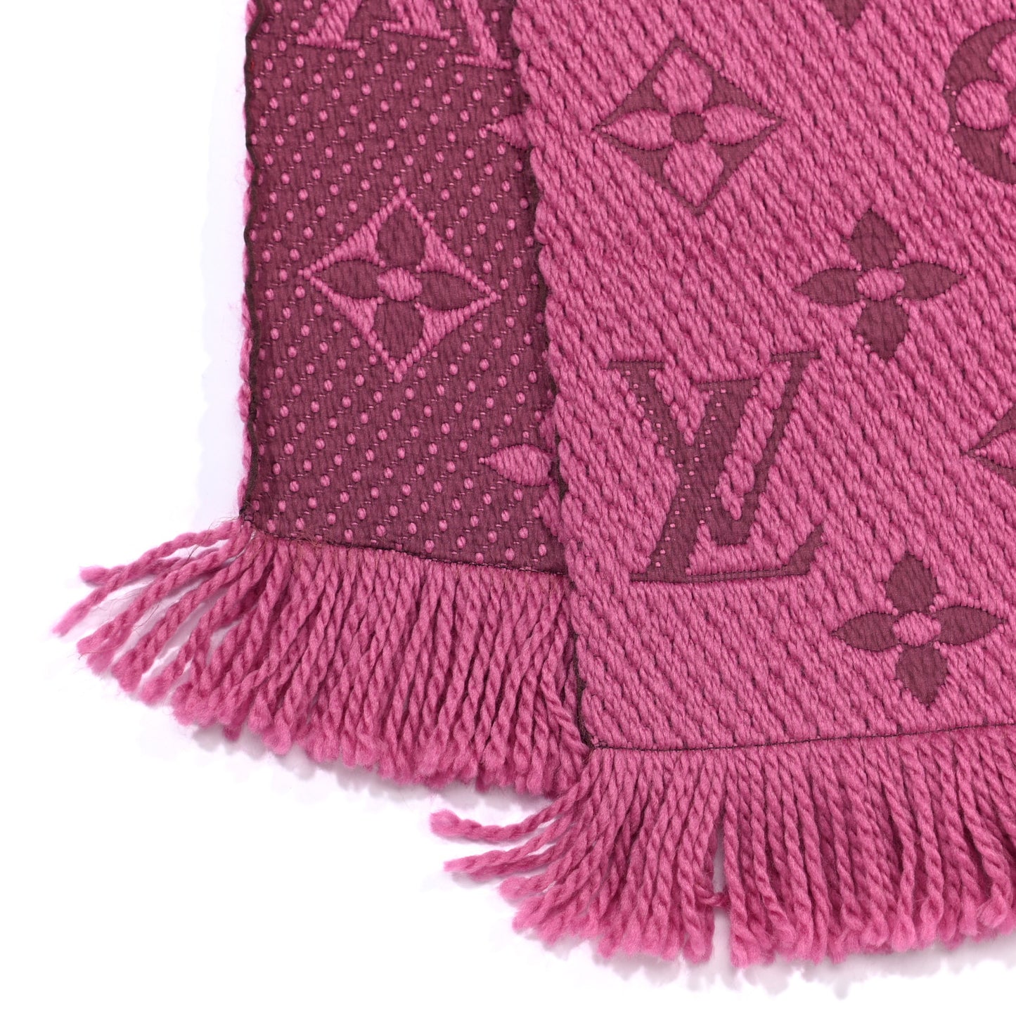Wool Silk Logomania Scarf Pink