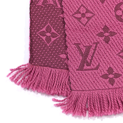 Louis Vuitton Wool Silk Logomania Scarf Pink 3 of 4