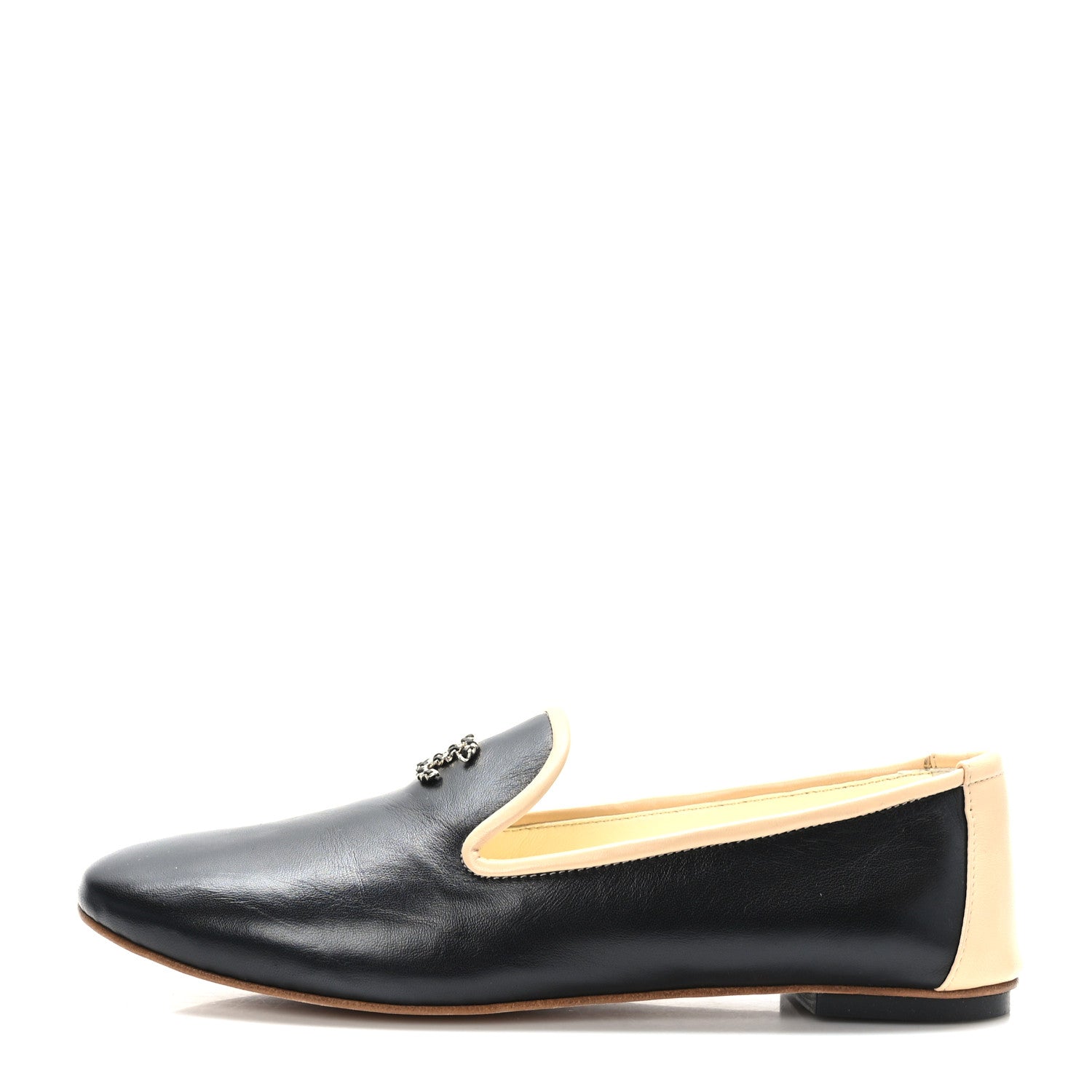 Chanel Lambskin CC Loafers 36.5 Black 1 of 9