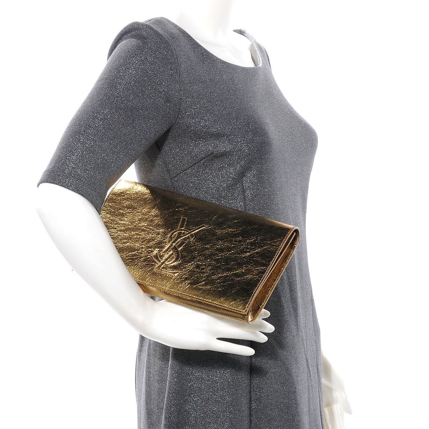 Metallic Belle de Jour Clutch Gold
