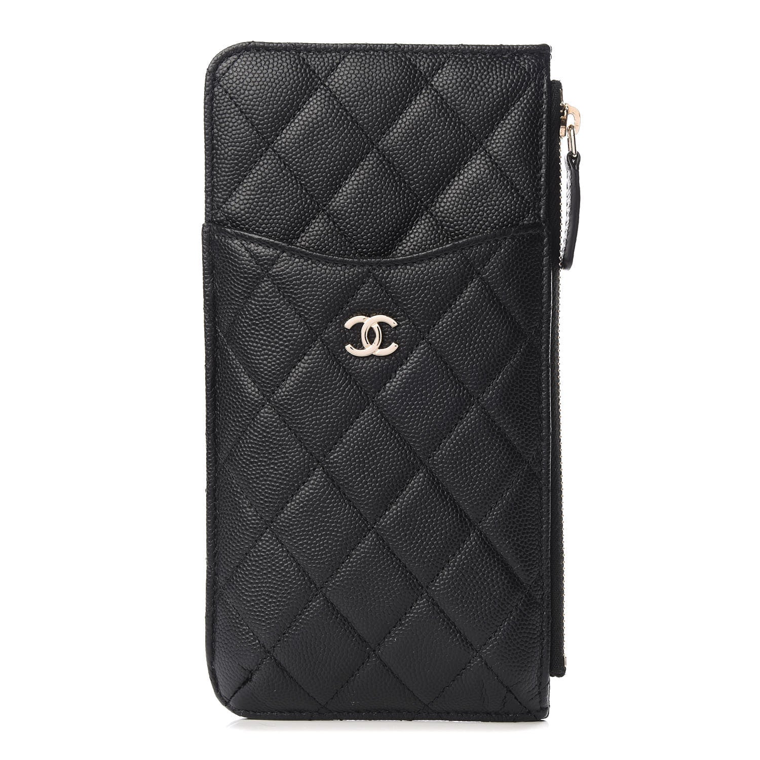 Chanel Caviar Quilted Classic Flat Wallet Pouch Black 1 of 10