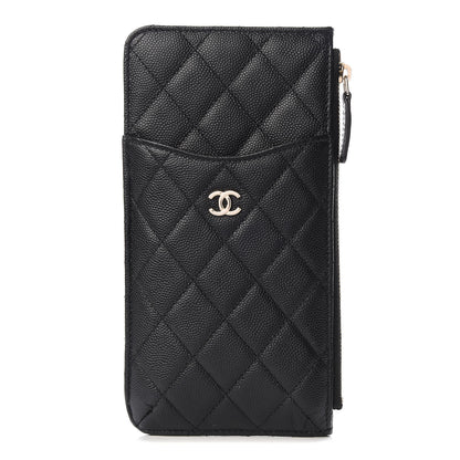 Chanel Caviar Quilted Classic Flat Wallet Pouch Black 1 of 10