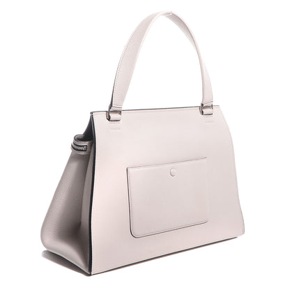 Celine Grained Calfskin Medium Edge Shoulder Bag Pearl Grey 3 of 9