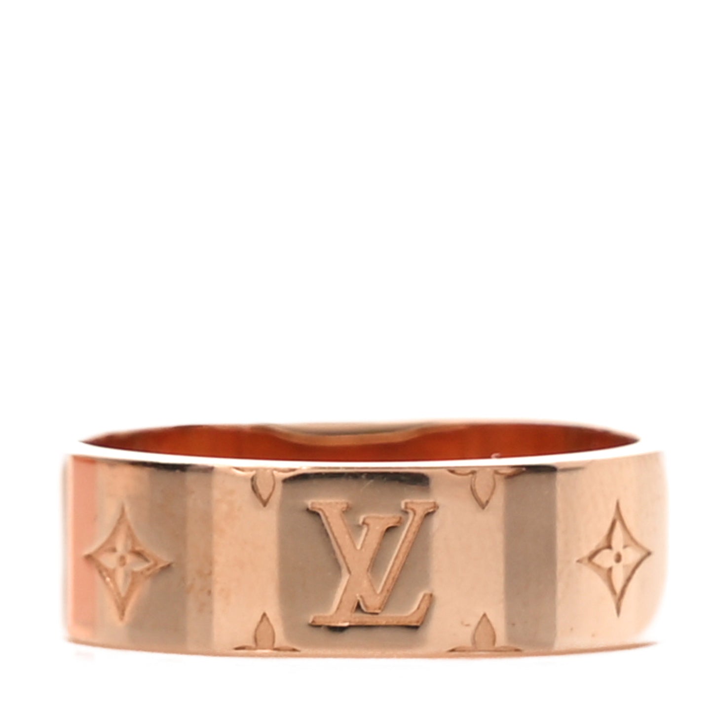 Brass Monogram Engraved Nanogram Ring M Pink Gold