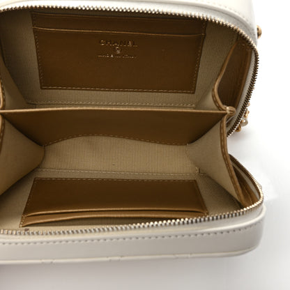 Chanel Lambskin Quilted CC Pearl Crush Camera Case White 4 of 9