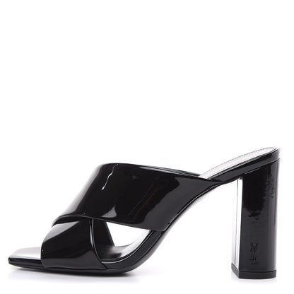 Saint Laurent Patent LouLou 95 Mule Sandals 36 Black 1 of 10