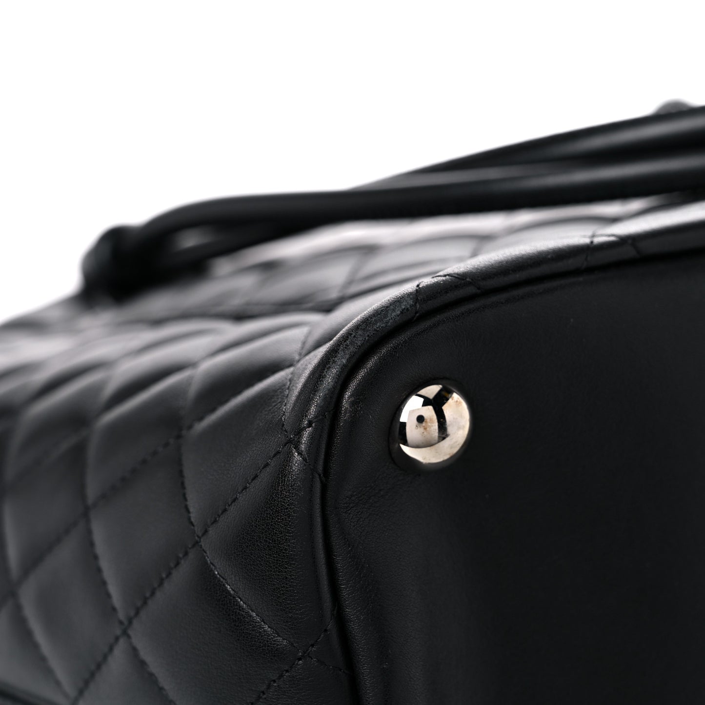 Calfskin Quilted Large Cambon Tote Black