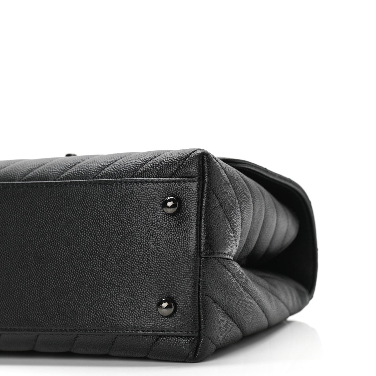 Chanel Caviar Chevron Quilted Small Coco Handle Flap So Black 10 of 10
