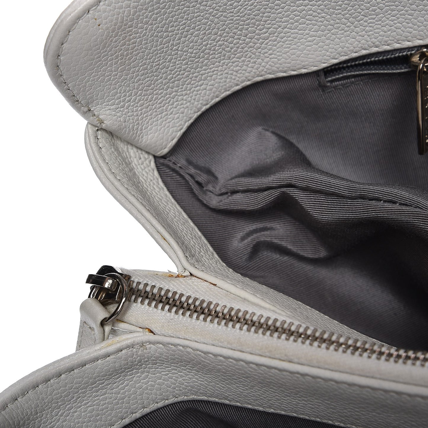 Soft Caviar Quilted CC Timeless Tote White