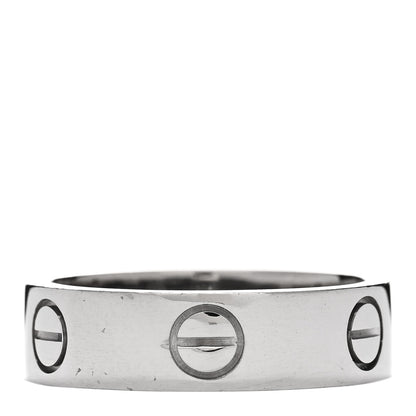 Cartier 18K White Gold 5.5mm LOVE Ring 54 6.75 1 of 3