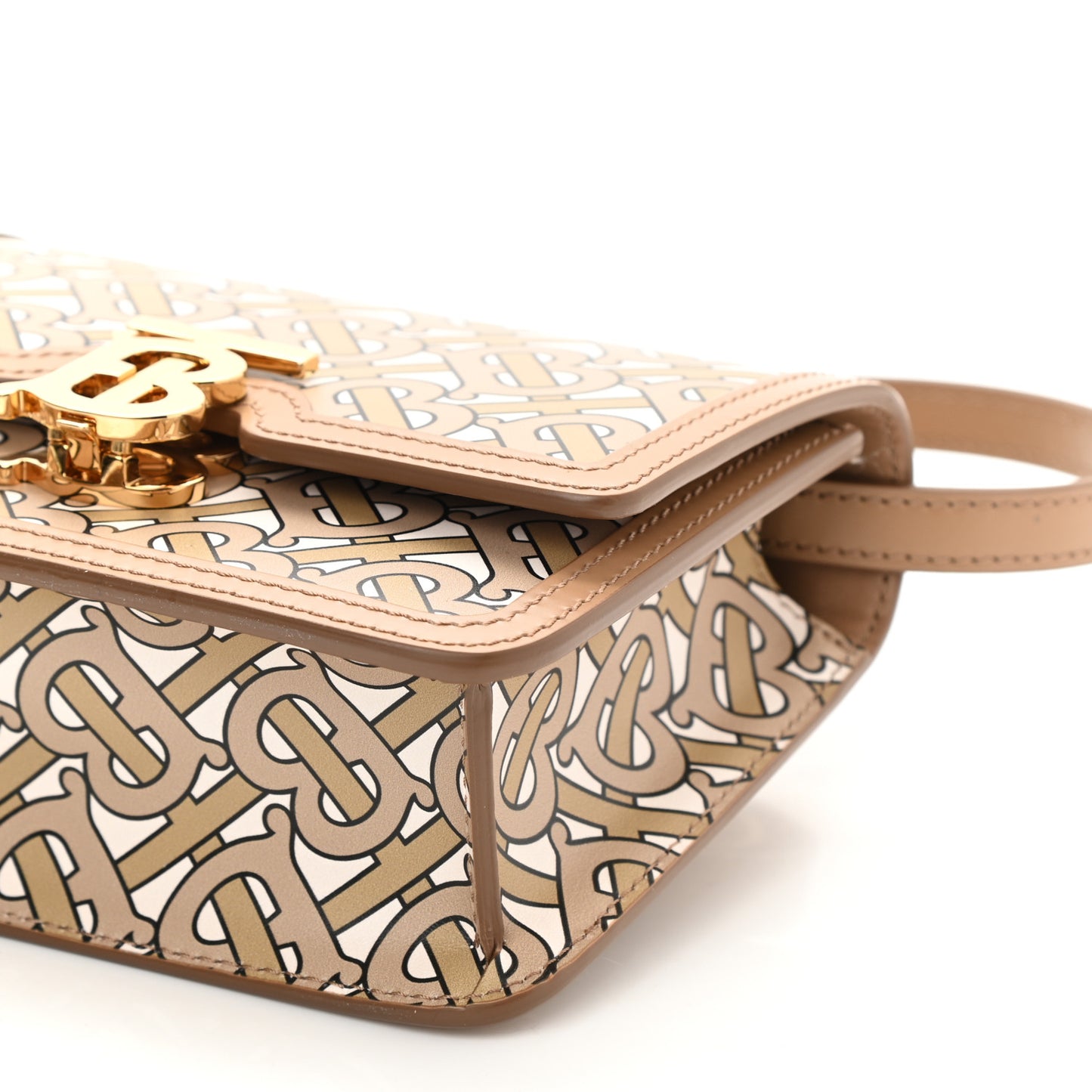 Calfskin Monogram Mini TB Bag Beige