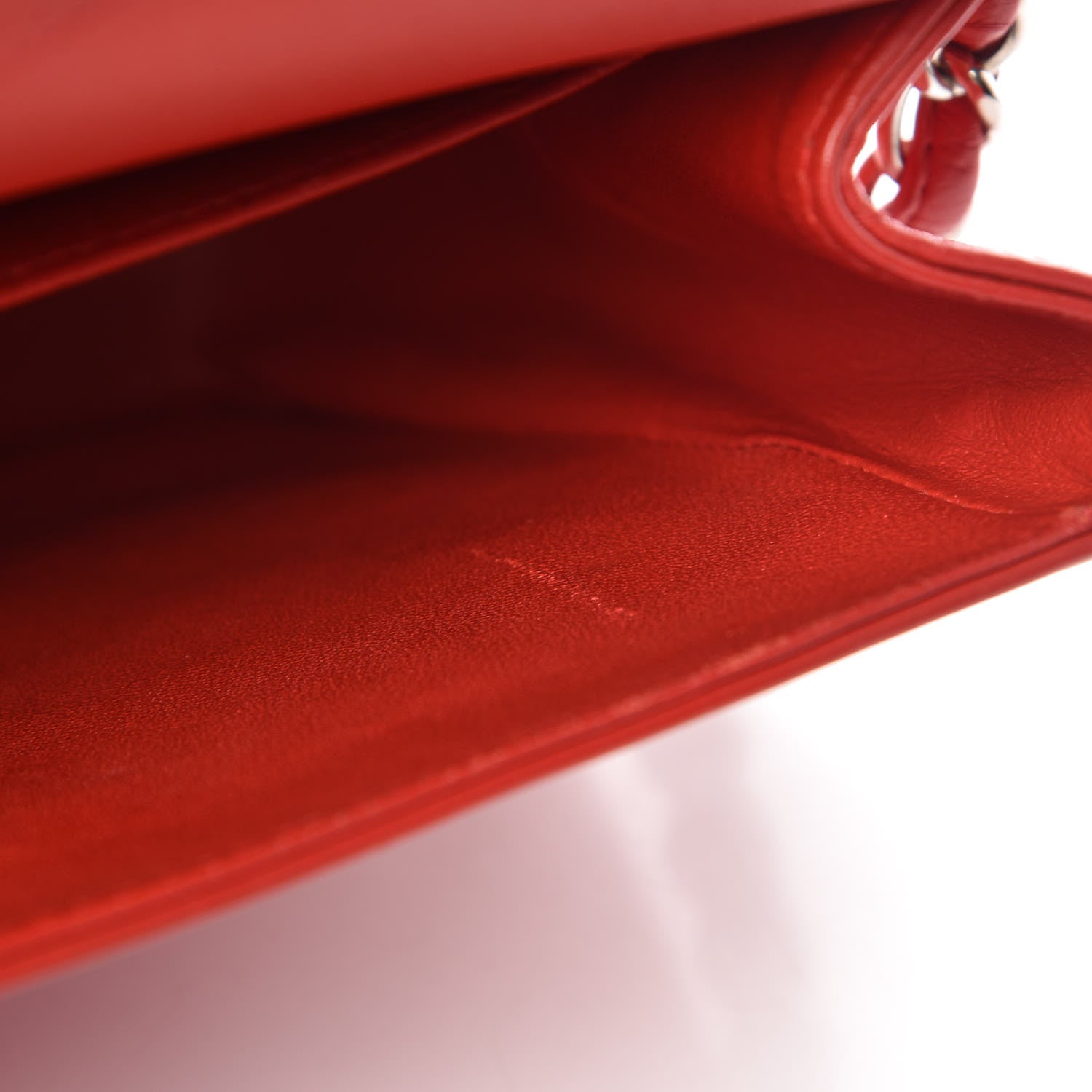 Chanel Lambskin Quilted Jumbo Double Flap Red 10 of 15