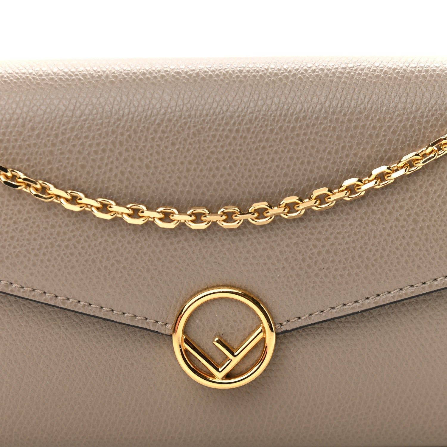 Fendi Vitello Cruise F is Fendi Continental Envelope Wallet on Chain Tortora 8 of 12