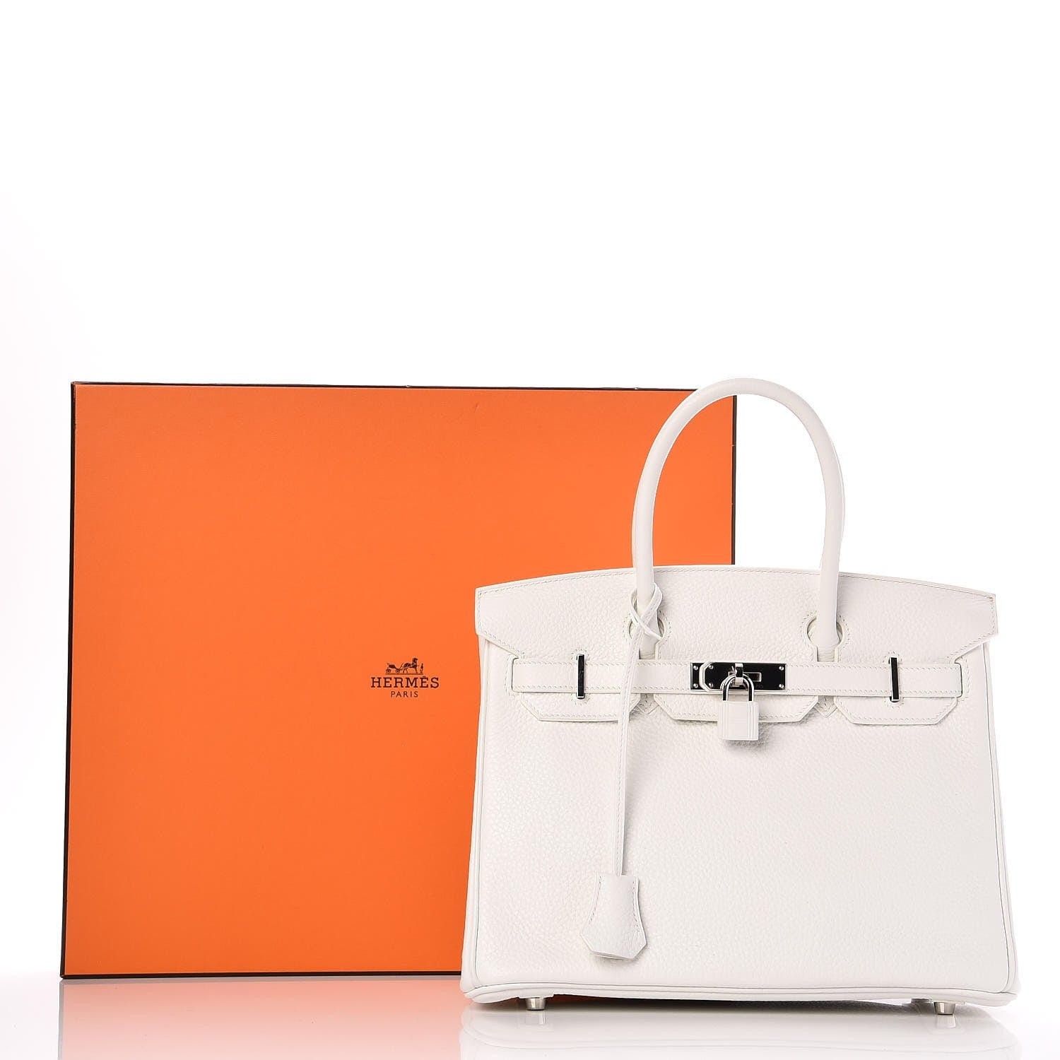 Hermes Taurillon Clemence Birkin 30 White 36 of 36