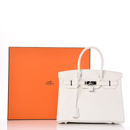 Hermes Taurillon Clemence Birkin 30 White 36 of 36