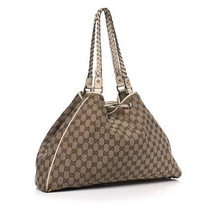 Gucci Monogram Peggy Braided Tote Off White 2 of 22