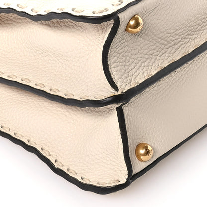 Fendi Vitello Granato Camoscio Selleria Macro Stitchings Medium Peekaboo I SEE U Satchel Camelia 9 of 11