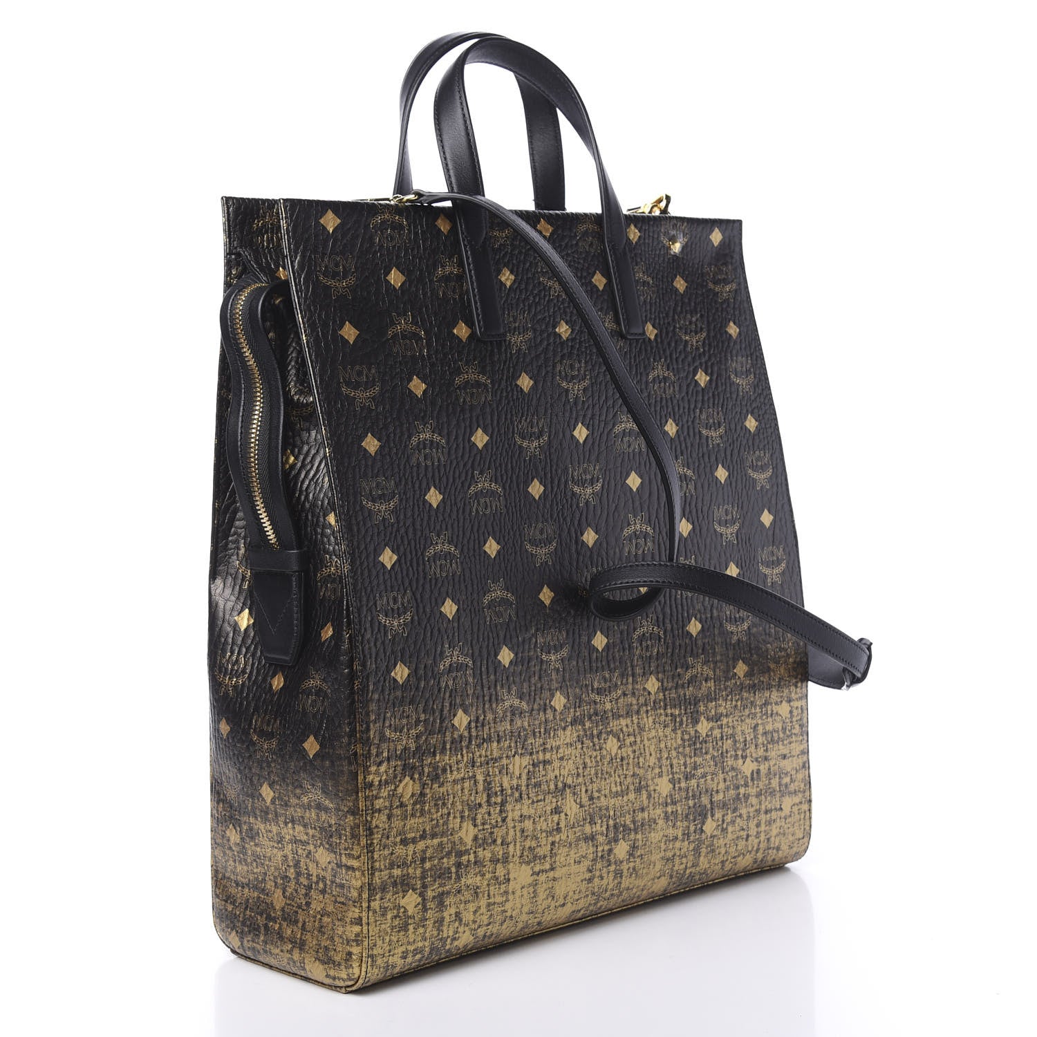 MCM Gradation Visetos Medium Tote Black Gold 3 of 10